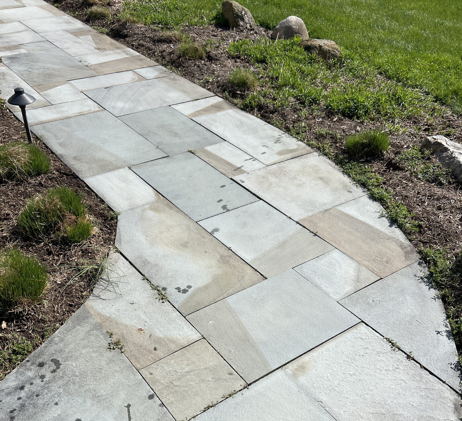 tile walkway after hardscaping service